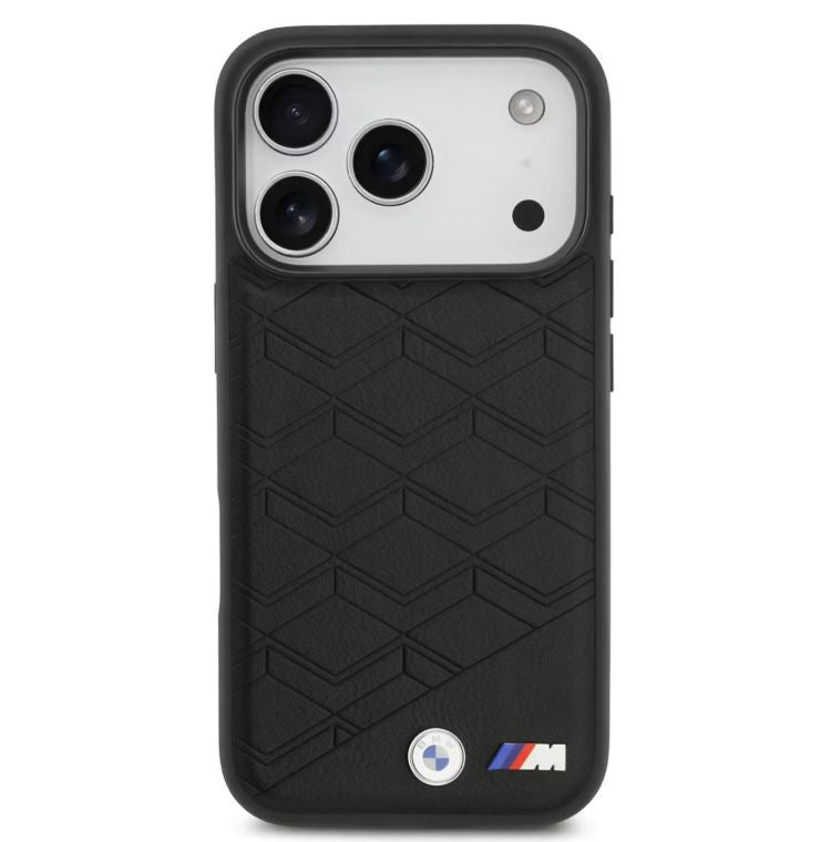 BMW MagSafe PU Seat Shaped Leather Case With Metal Logos-iPhone 17 Pro