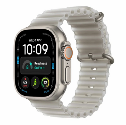 Apple Watch Ultra 4 GPS + Cell 49mm Natural Titanium Case with Translucent Grey Ocean Band
