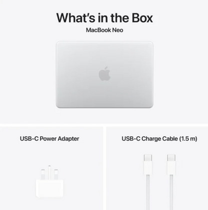 13-inch MacBook Neo A18 Pro chip 6‑core CPU 5‑core GPU 8GB 256GB SSD-Silver