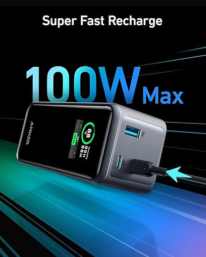 ANKER 3-Port 200W Power Bank  LCD Screen 20,000mAh Black