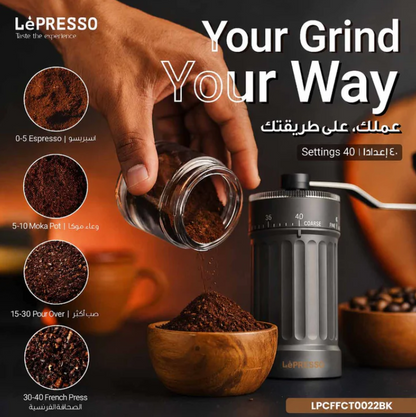 LePresso CaffeTradizione /Manual Coffee Grinder - Black