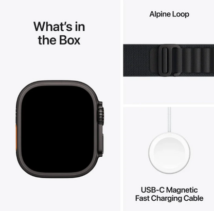Apple Watch Ultra 3 - LTPO OLED-64GB -49mm - -Wi-Fi - Cellular -Medium -Black Titanium Case with Black Alpine Loop