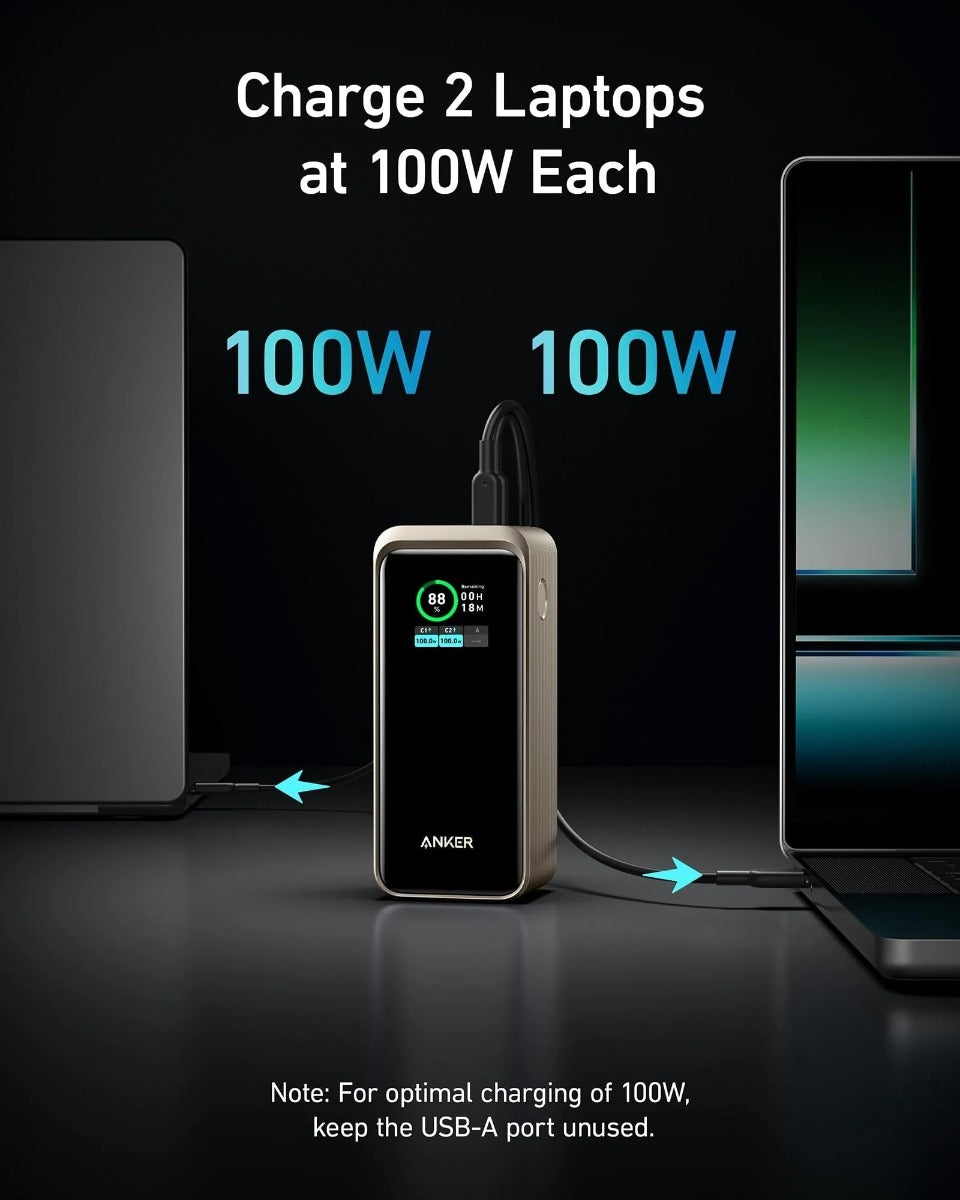 ANKER 3-Port 200W Power Bank LCD Screen 20,000mAh Gold