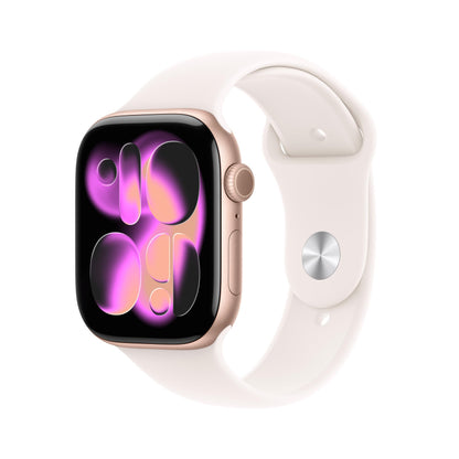 Apple Watch Series 11 GPS 42mm Rose Gold Aluminium Case with Light Blush Sport Band – M/L