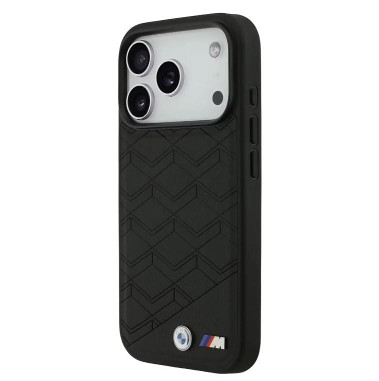 BMW MagSafe PU Seat Shaped Leather Case With Metal Logos-iPhone 17 Pro