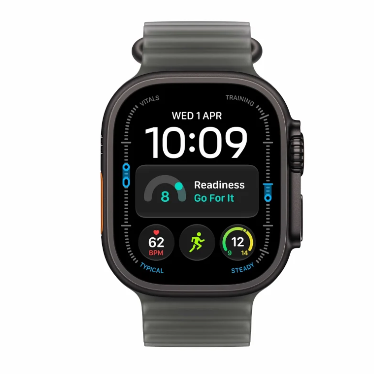Apple Watch Ultra 4 GPS + Cell 49mm Natural Titanium Case with Translucent Black Ocean Band