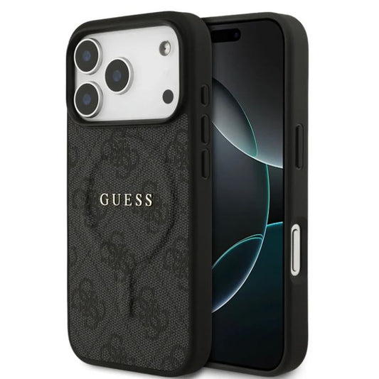 Guess MagSafe 4G PU Leather Case With Classic Logo-iPhone 17 Pro