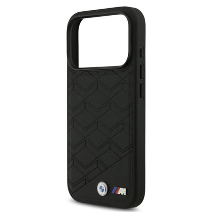 BMW MagSafe PU Seat Shaped Leather Case With Metal Logos-iPhone 17 Pro