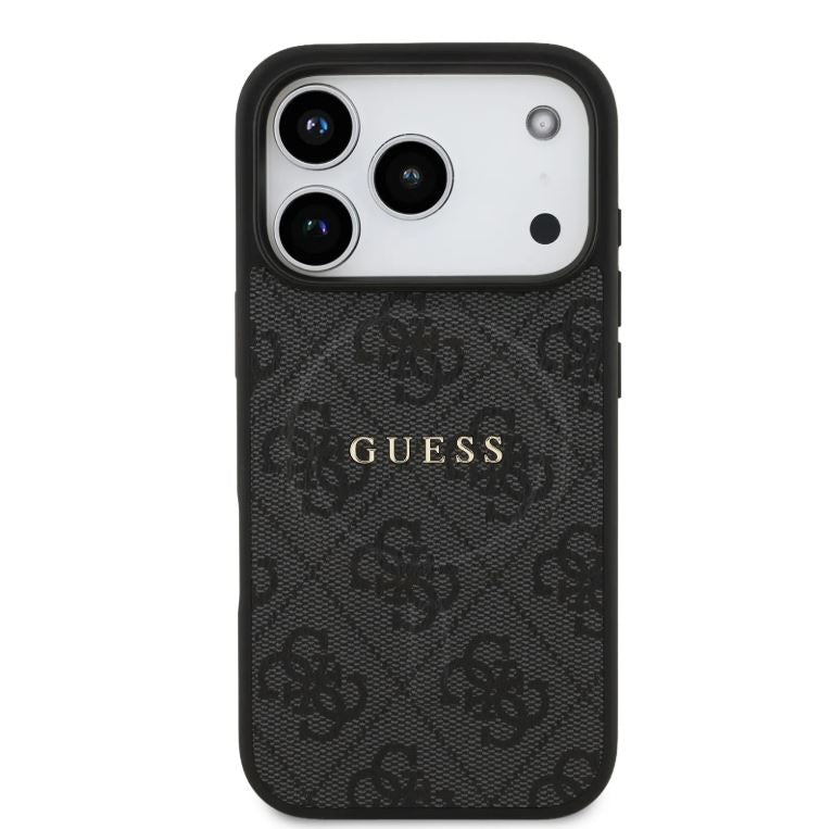 Guess MagSafe 4G PU Leather Case With Classic Logo-iPhone 17 Pro