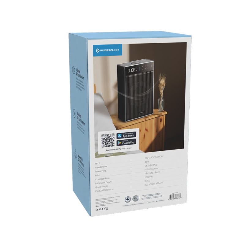 Powerology Smart Air Purifier - Black