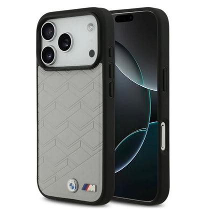 BMW MagSafe PU Seat Shaped Leather Case With Metal Logos-iPhone 17 Pro Max