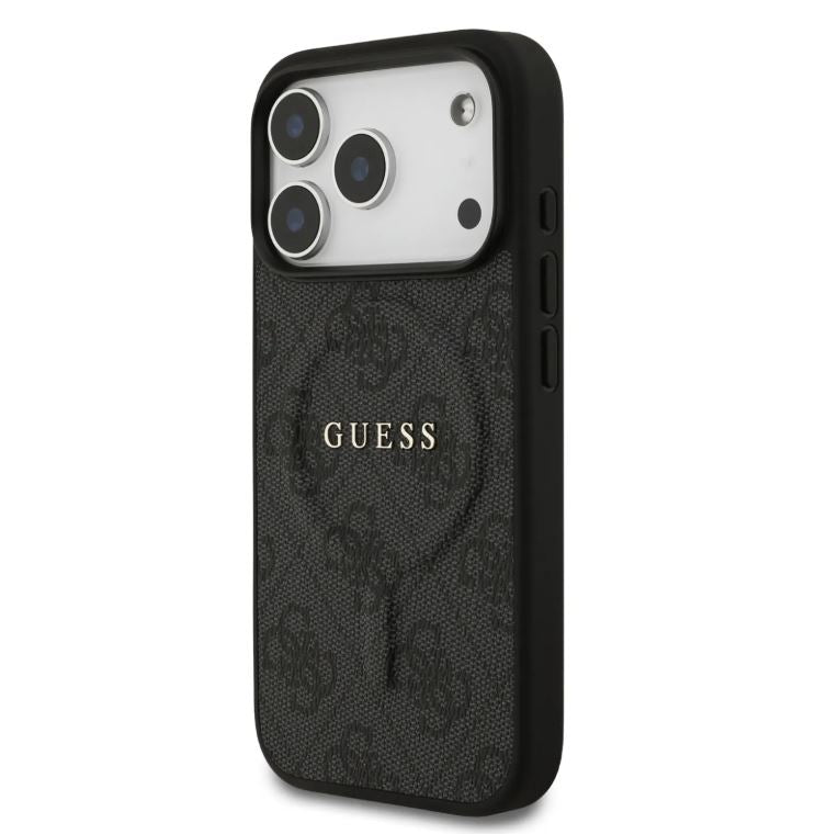 Guess MagSafe 4G PU Leather Case With Classic Logo-iPhone 17 Pro
