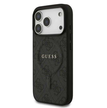 Guess MagSafe 4G PU Leather Case With Classic Logo-iPhone 17 Pro