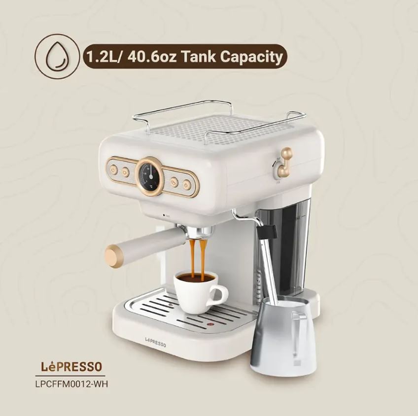 LePresso Retro Espresso Boiler Machine Gauge and Milk Steamer