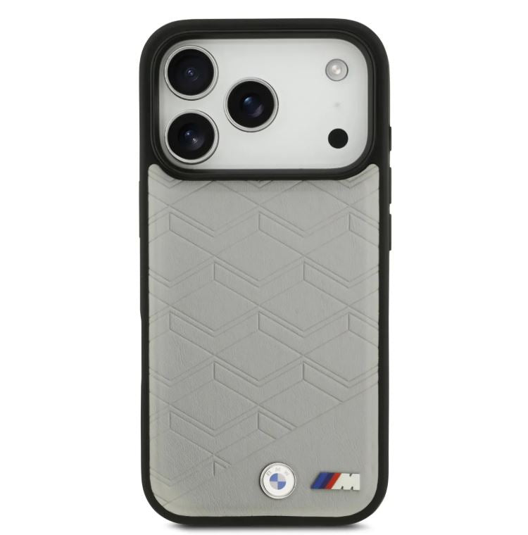 BMW MagSafe PU Seat Shaped Leather Case With Metal Logos-iPhone 17 Pro