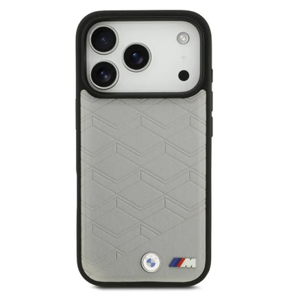 BMW MagSafe PU Seat Shaped Leather Case With Metal Logos-iPhone 17 Pro