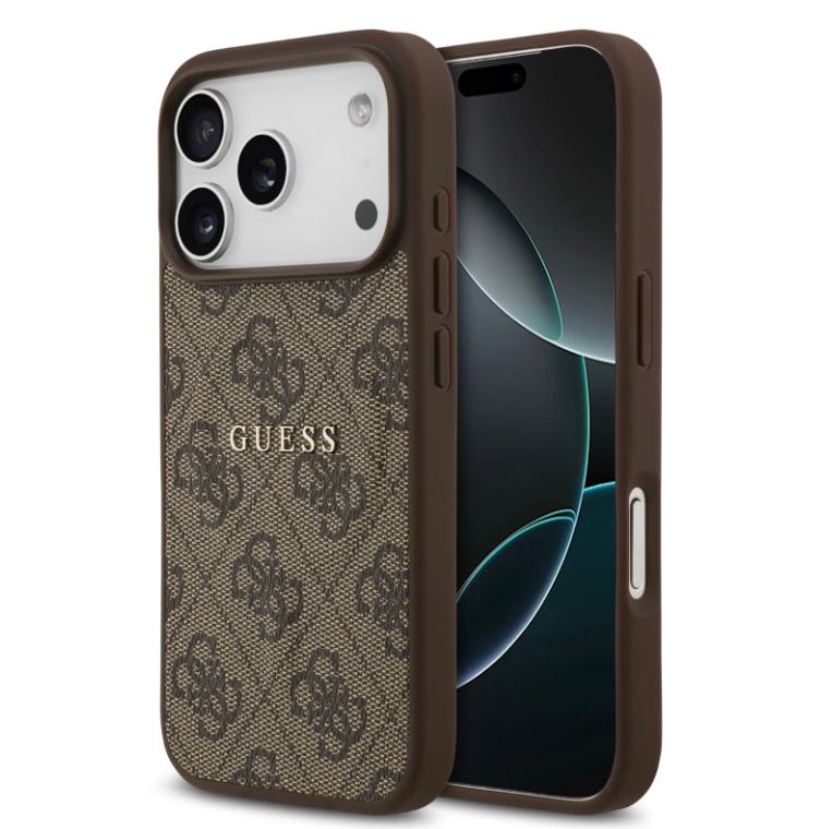 Guess MagSafe 4G PU Leather Case With Classic Logo-iPhone 17 Pro