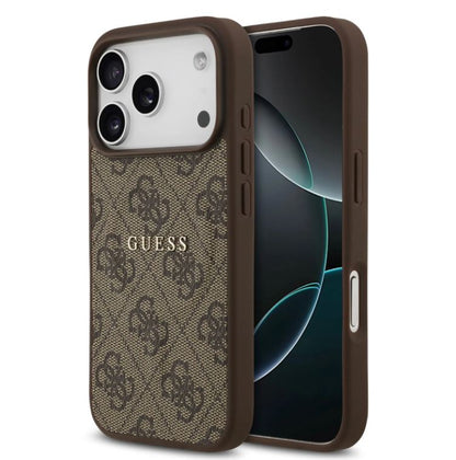 Guess MagSafe 4G PU Leather Case With Classic Logo-iPhone 17 Pro