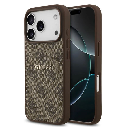 Guess MagSafe 4G PU Leather Case With Classic Logo-iPhone 17 Pro