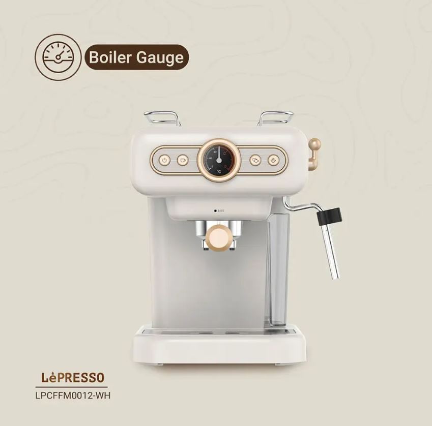 LePresso Retro Espresso Boiler Machine Gauge and Milk Steamer
