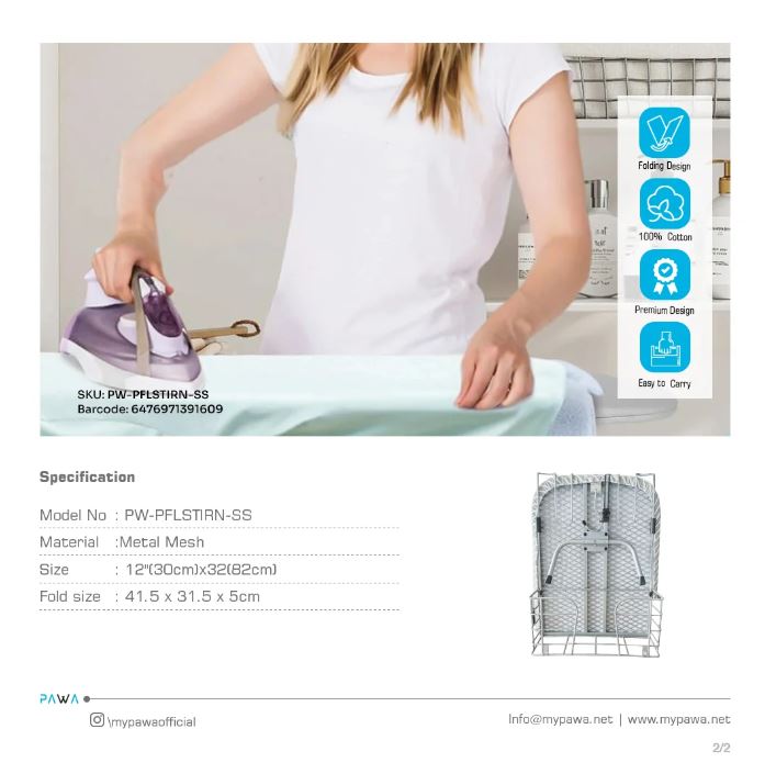 PAWA Premium Foldable Iron Board