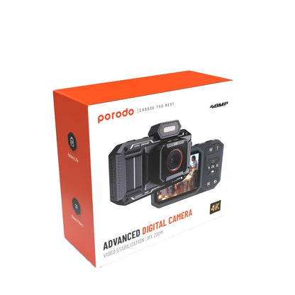 Porodo Advanced Digital Camera Video Stabilization & 18x Zoom-Black