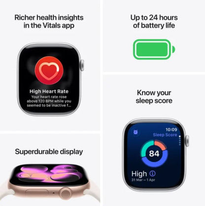 Apple Watch Series 11 GPS 46mm Jet Black Aluminium Case with Black Sport Band – S/M