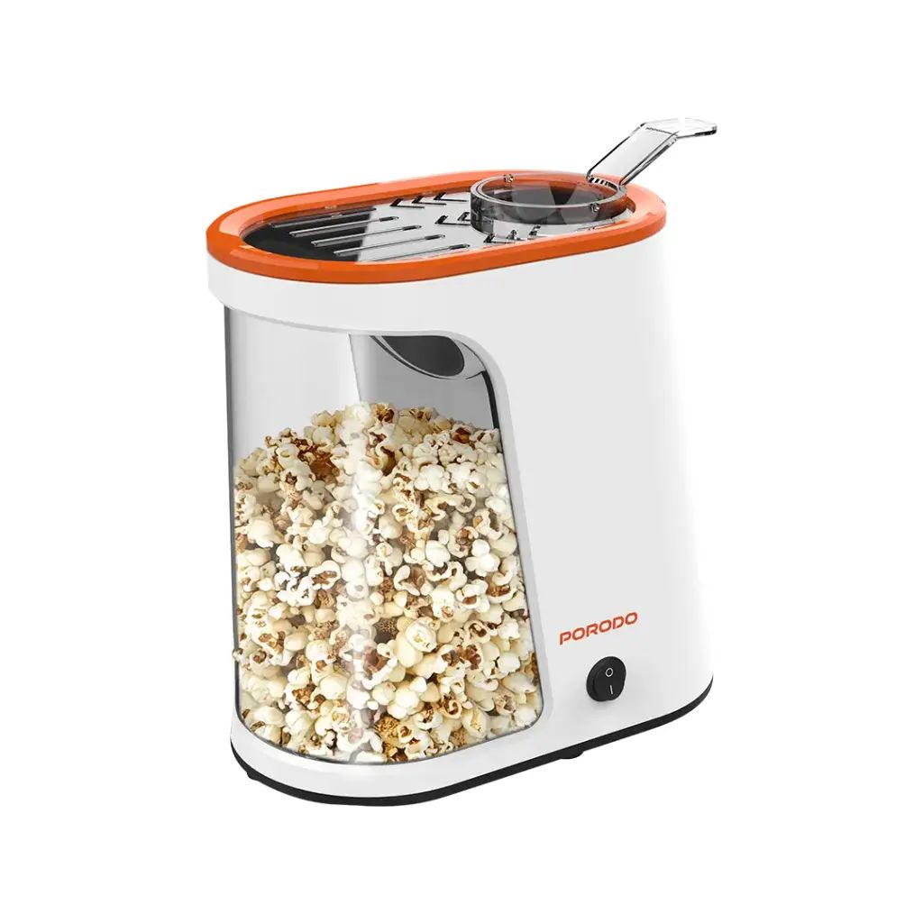 porodo Lifestyle Air-Popped Popcorn Maker - White/Orang