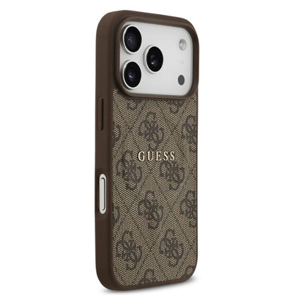 Guess MagSafe 4G PU Leather Case With Classic Logo-iPhone 17 Pro