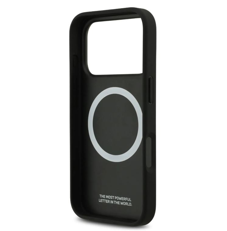 BMW PU Leather Case With Perforated Stripes & Metal Logos-iPhone 17 Pro