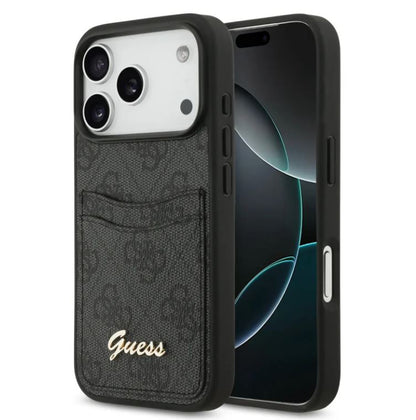Guess PU Case With Cardslot & Script Metal Logo-iPhone 17 Pro