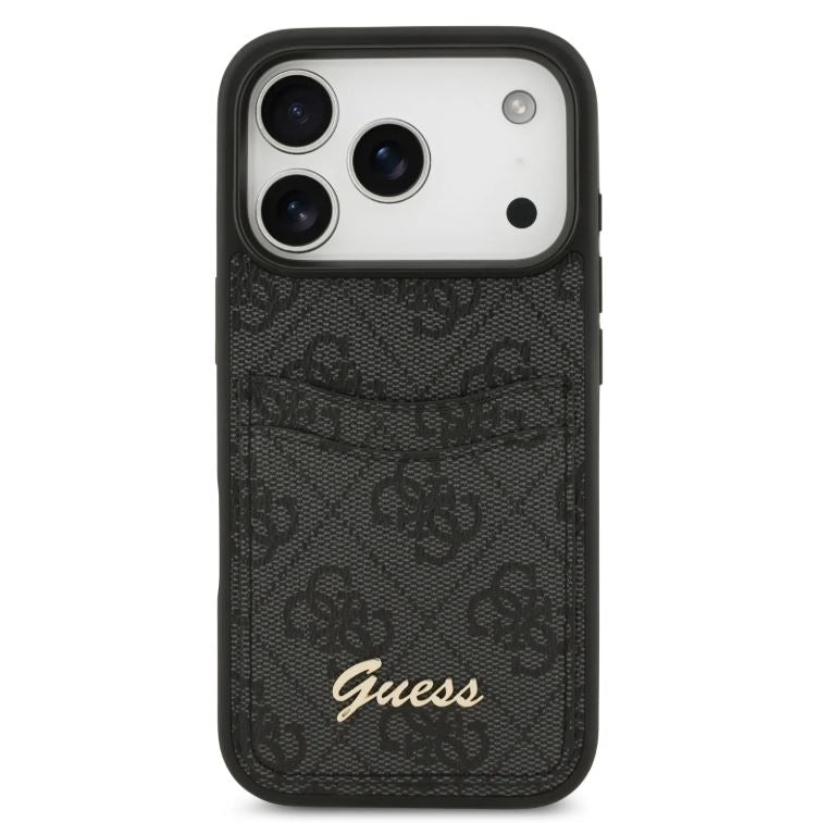 Guess PU Case With Cardslot & Script Metal Logo-iPhone 17 Pro