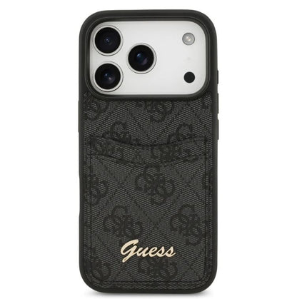 Guess PU Case With Cardslot & Script Metal Logo-iPhone 17 Pro