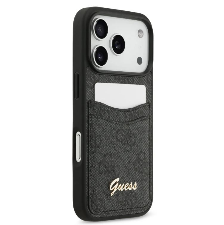 Guess PU Case With Cardslot & Script Metal Logo-iPhone 17 Pro