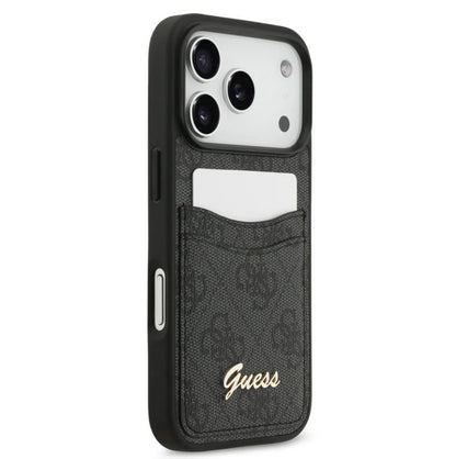 Guess PU Case With Cardslot & Script Metal Logo-iPhone 17 Pro