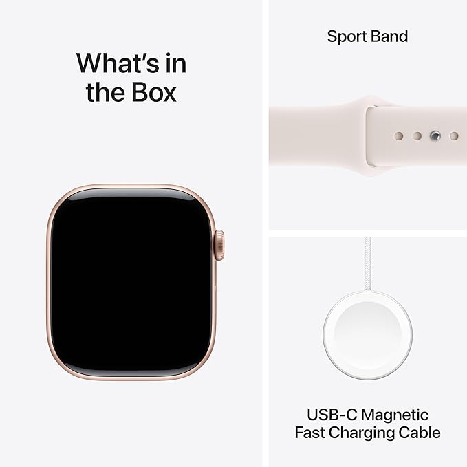 Apple Watch Series 11 GPS 42mm Rose Gold Aluminium Case with Light Blush Sport Band – M/L