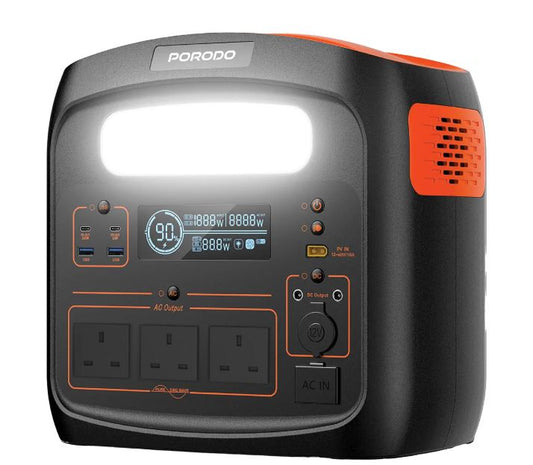 Porodo 1500W Forcebase  Portable Power Station  Black/Orange