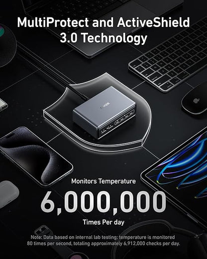 Anker Prime Charger (200W, 6 Ports, GaN) and Anker Prime Silver