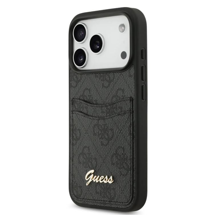 Guess PU Case With Cardslot & Script Metal Logo-iPhone 17 Pro Max
