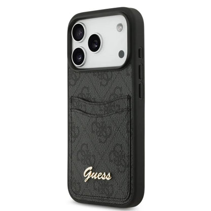 Guess PU Case With Cardslot & Script Metal Logo-iPhone 17 Pro Max