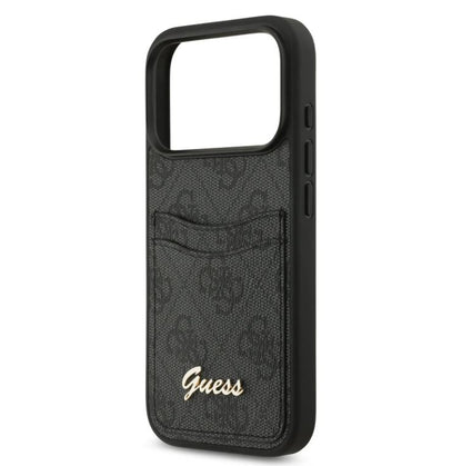 Guess PU Case With Cardslot & Script Metal Logo-iPhone 17 Pro