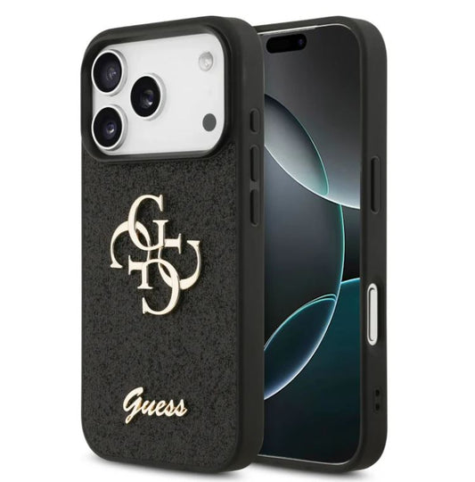 Guess PU Glitter Case With Big 4G Metal Logo-iPhone 17 Pro Max