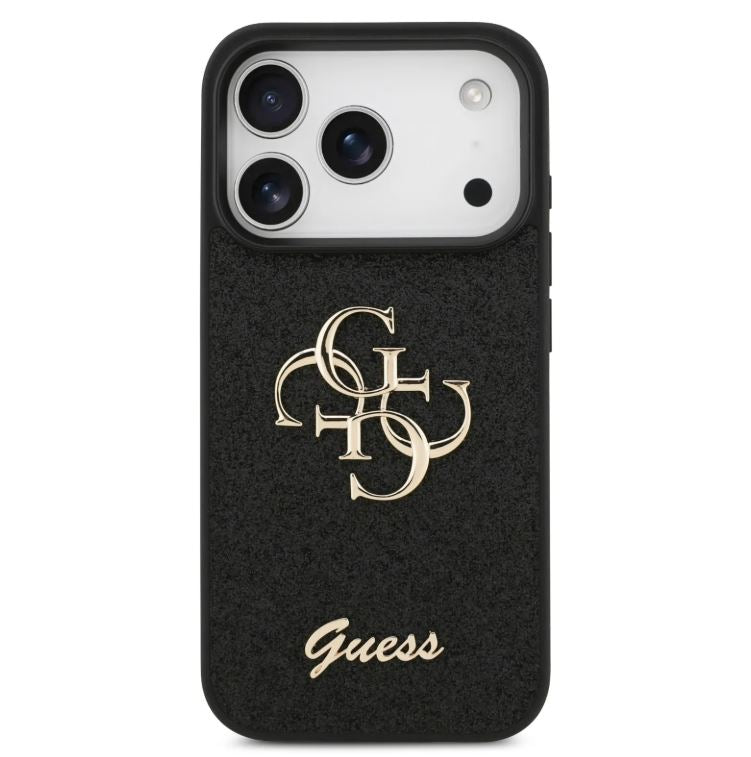 Guess PU Glitter Case With Big 4G Metal Logo-iPhone 17 Pro