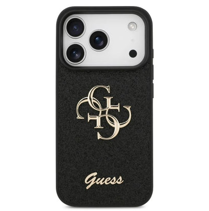Guess PU Glitter Case With Big 4G Metal Logo-iPhone 17 Pro Max