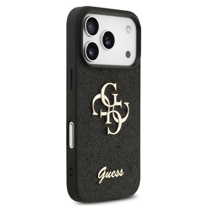 Guess PU Glitter Case With Big 4G Metal Logo-iPhone 17 Pro