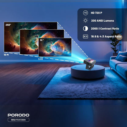 Porodo LifeStyle Optivis Smart HD Projector