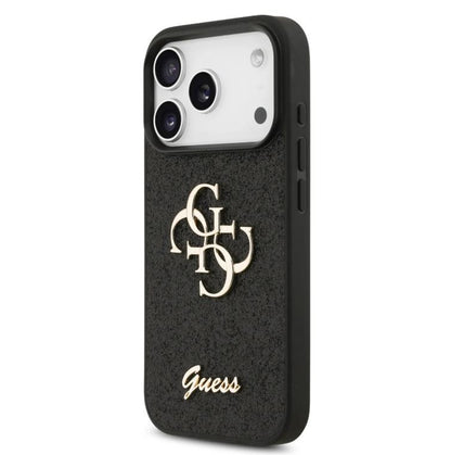 Guess PU Glitter Case With Big 4G Metal Logo-iPhone 17 Pro