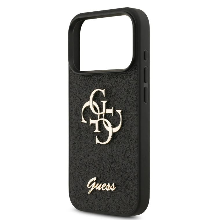 Guess PU Glitter Case With Big 4G Metal Logo-iPhone 17 Pro Max