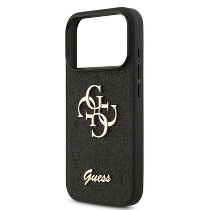 Guess PU Glitter Case With Big 4G Metal Logo-iPhone 17 Pro