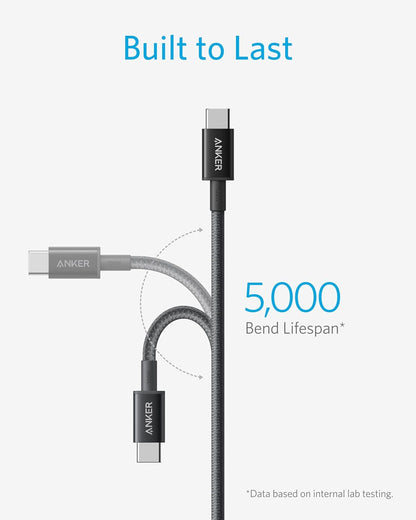 Anker USB-C to USb-C Cable (10ft/3m, 100W, Braided)  Black